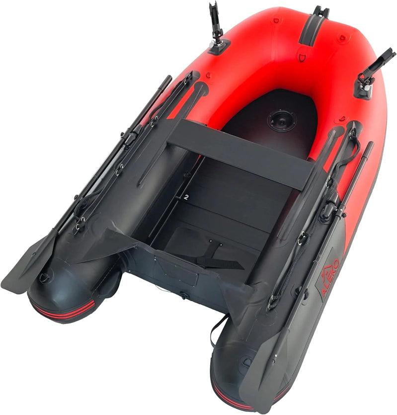 Inflatable Boat, Yacht Dinghy Tender Raft, Multi Person Fishing Boat, Aluminum Floor Oars, Fishing Rod Holders, Heavy-Duty PVC, 2024 Model