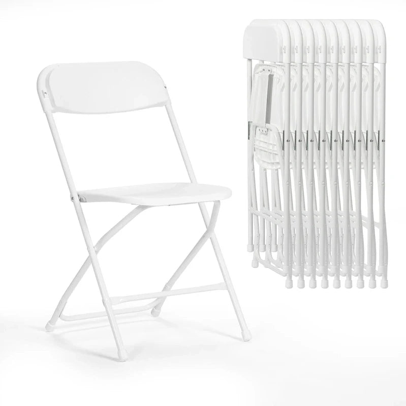 10 Pack Plastic Folding Chair 350lb. Capacity For Events Office Wedding Party Picnic Kitchen Dining