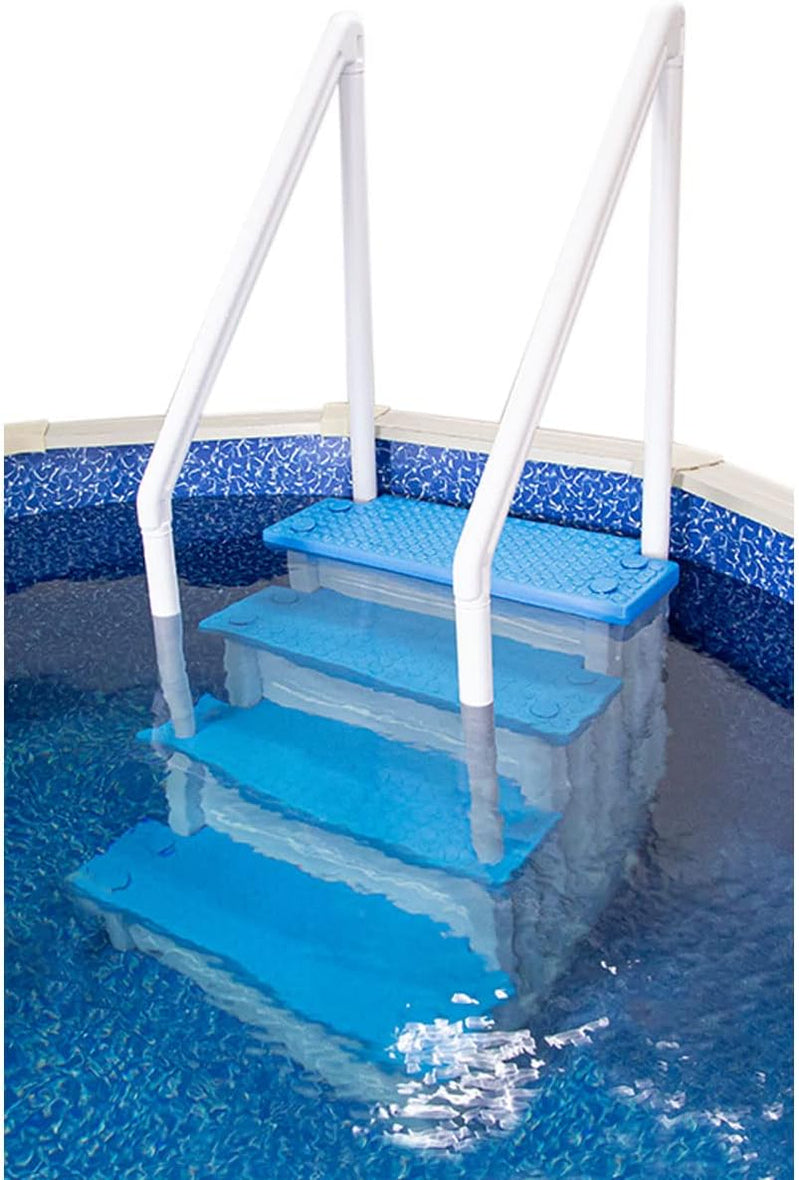 Select Anti-Slip in-Pool Steps, Gray, For Above Ground Swimming Pools, Can Mount To Decks 48 In. To 54 In. H, Safety Stairs Capacity Up To 300 Lbs