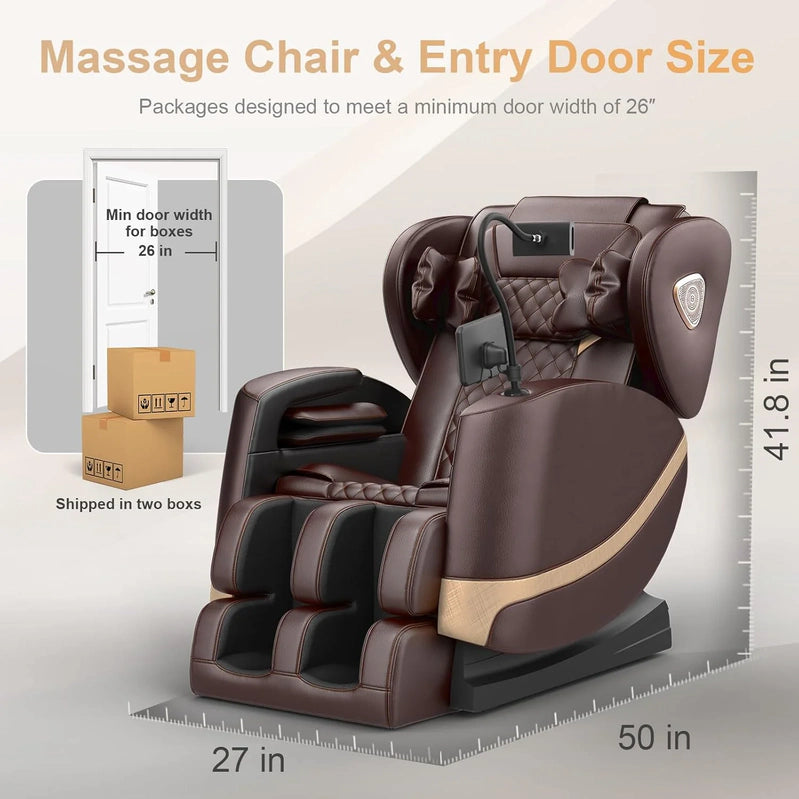 Massage Chair Full Body, Zero Gravity Massage Chair With 10 Fix Rollers, Heating, Foot Massage, Auto Modes, Bluetooth Speaker