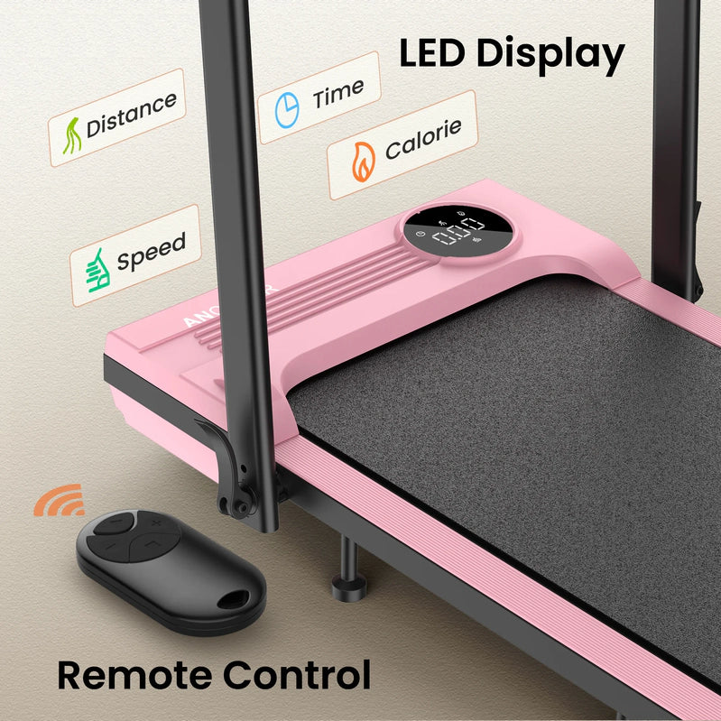 Ancheer Portable Folding Walking Pad 300lb, 7.5 MPH Under Desk Treadmill With Remote Control And LED Display