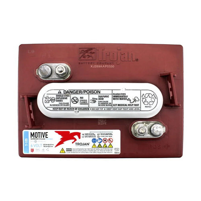 6-Volt Golf Cart Batteries, Trojan Battery 6V/225Ah T-105, 6-Pack, 36V