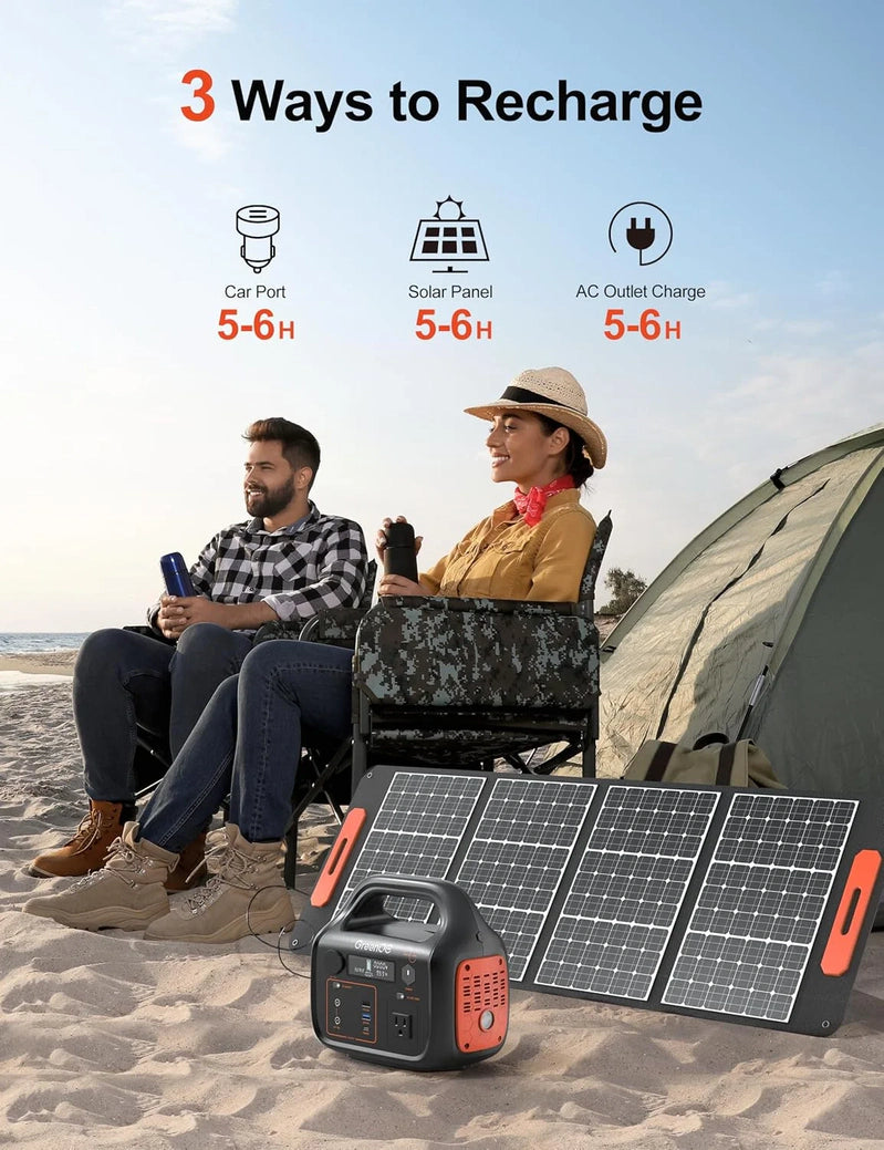GreenOE Portable Power Station 1000W 1024Wh Solar Powered Generator With 100W Solar Panel
