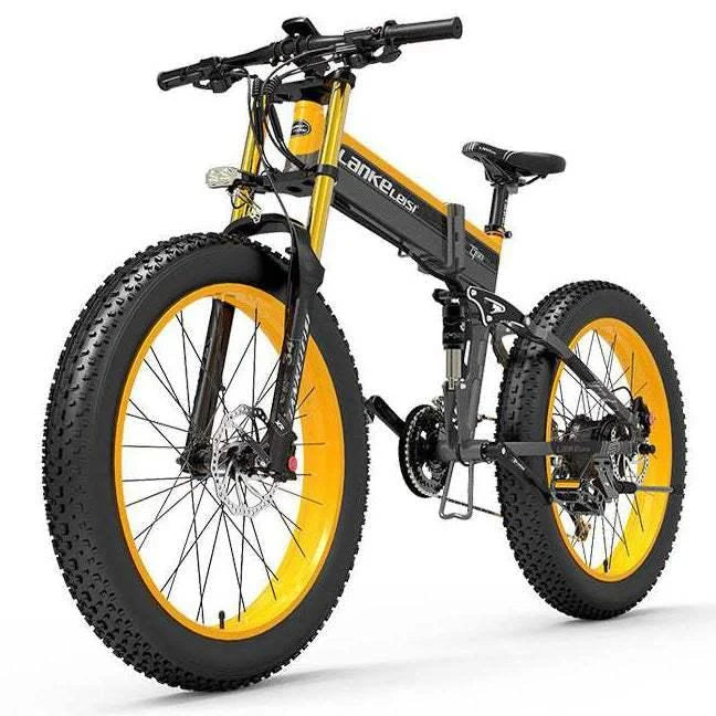 Lankeleisi XT750 Plus 1000W 26 In. Fatbike Dual Crown Fork Foldable E-Mountain Bike 17.5Ah