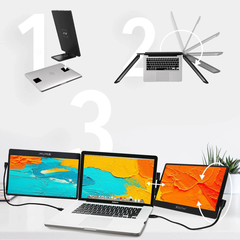 SideTrak Swivel Triple Portable 12.5x22 Monitor 2-Pack, Black 82868419