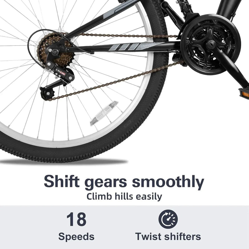 Weize Mountain Bike 26 27.5 In. Outdoor Hybrid Bikes 18-Speed High-Carbon Steel Full Suspension