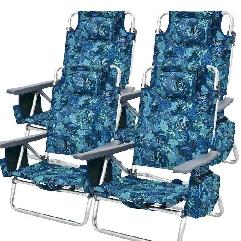 Costway 4-Pack Folding Backpack Beach Chair 5-Position Outdoor, See Details