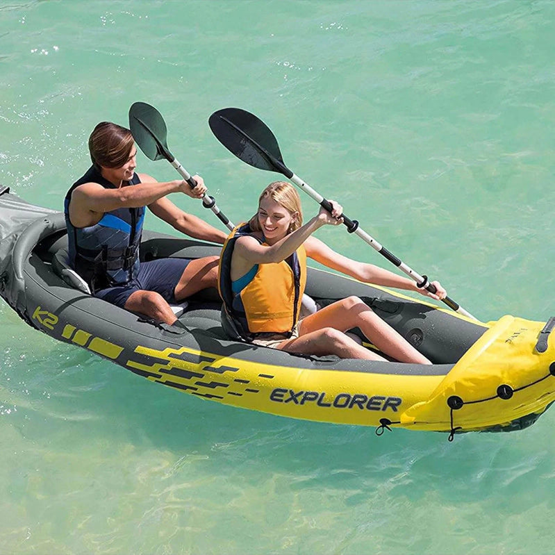 Intex 68307EP Explorer K2 Inflatable Kayak Set, Includes Deluxe 86 In. Aluminum Oars And High