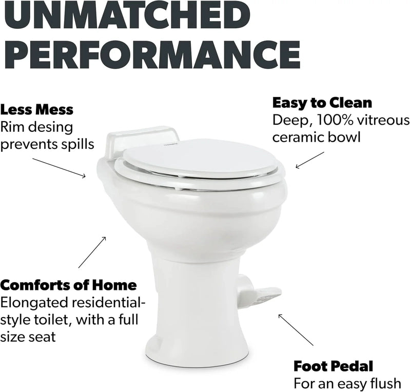 320 Series Standard Height RV Toilet, White