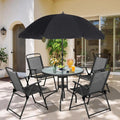 Vongrasig 6 Piece Folding Patio Dining Set Small Metal Outdoor Garden Patio Table And Chair Set