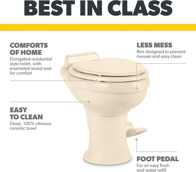320 Series Standard Height RV Toilet, White