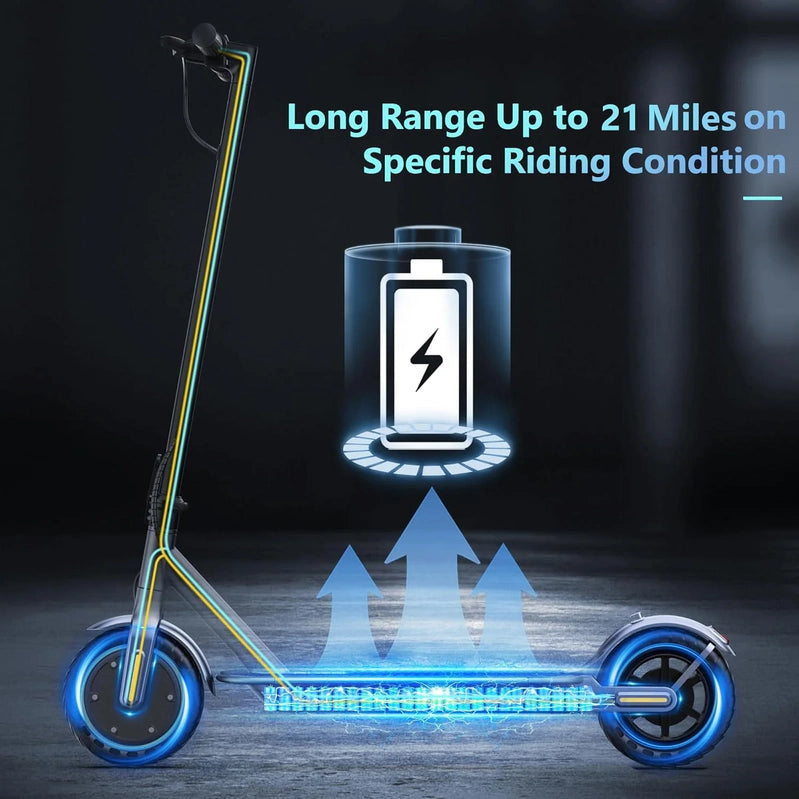 Electric Scooter, 350W/500W Powerful Motor, 8.5 In./10 In. Solid Tires, 19/22Mph, 28/21/12 Miles Range, Dual Braking