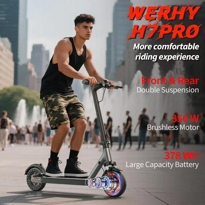 Electric Scooter 350W/500W Motor Top Speed 19/22 Mph Max 16/23/28Miles Ranges Foldable E Scooter