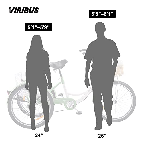 Viribus Adult Tricycle, 7 Speed Tricycle For Adults, 24 In. 3 Wheel Bikes For Adults With Baskets