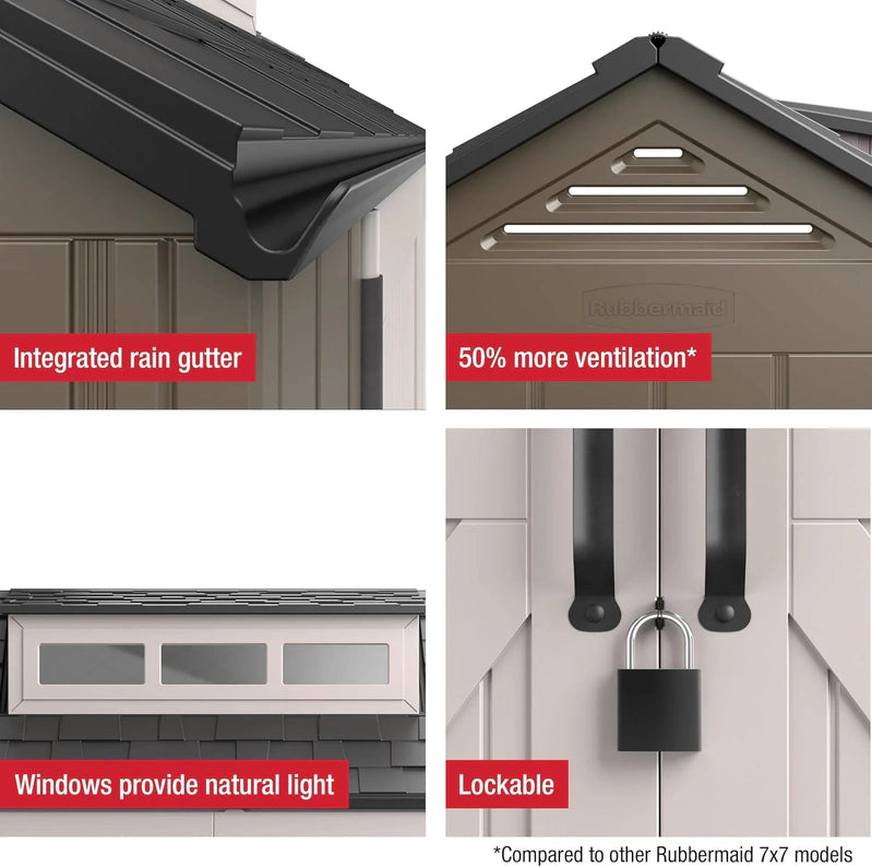 Rubbermaid Resin Outdoor Storage Shed With Floor