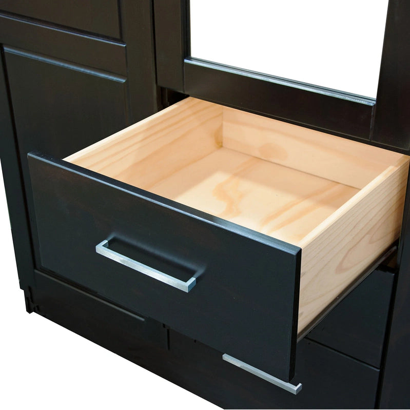Palace Imports 100% Solid Wood Cosmo 3-Door Wardrobe Armoire With Solid Wood Or Mirrored Doors