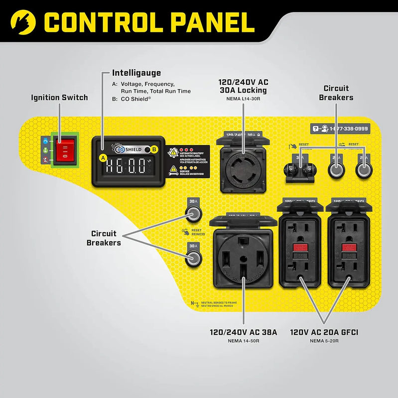 9000W Wireless Start Generator With CO Shield