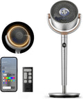 Dreo Smart Fan For Bedroom, 120 Degree Plus 120 Degree Omni-Directional Oscillating Fans, 100 Ft. Quiet Pedestal Fan With Rgb Light, 9 Speeds