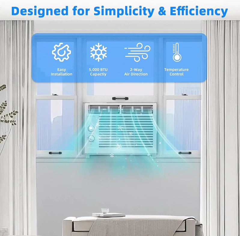 Antarctic Star 12,000 BTU U-Shaped Window Air Conditioner Unit Cools Up To 550 Sq. Ft. With 6 Modes 24H Timer, Ultra Quiet Window AC Units