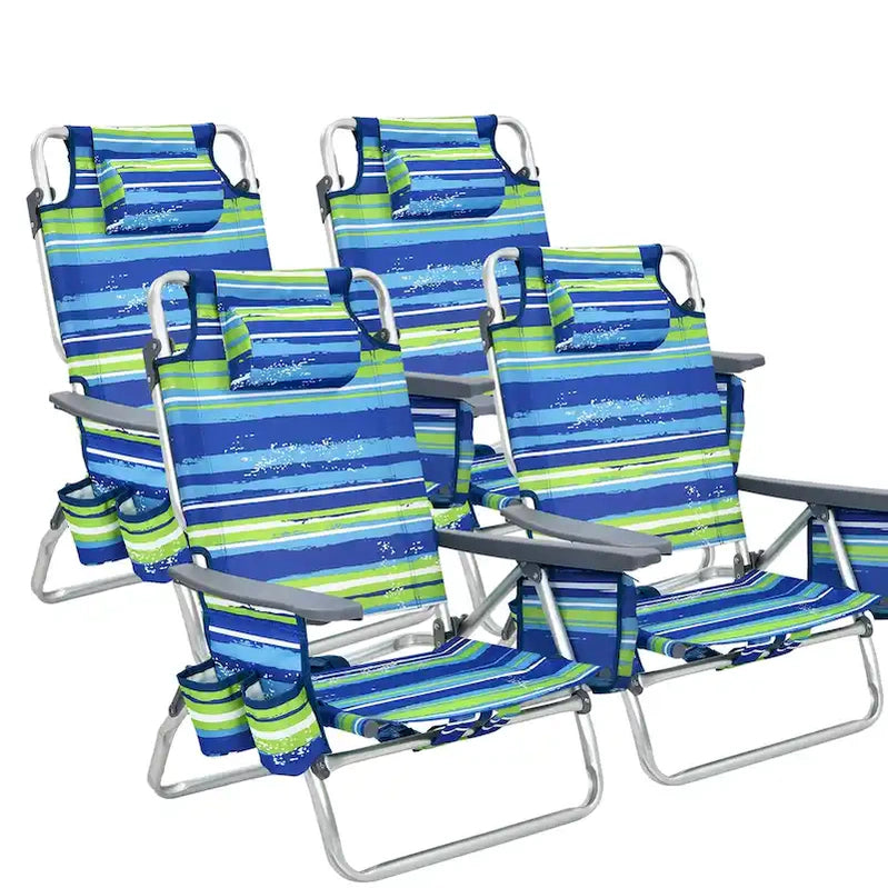Costway 4-Pack Folding Backpack Beach Chair 5-Position Outdoor, See Details