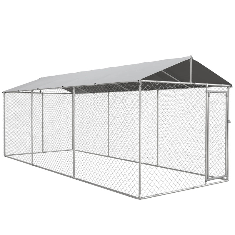 PawHut 19.7' x 7.5' x 7.5' Outdoor Dog Kennel With Waterproof Roof