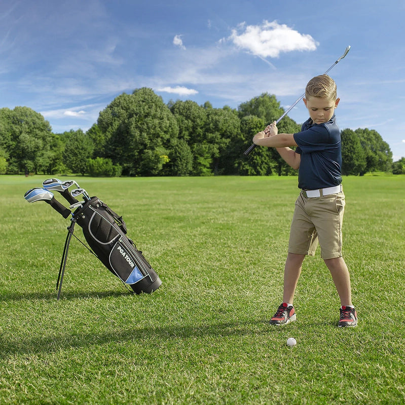 Pga Tour Right-Handed 10 Piece Kids Golf Club Stand Bag Set, Player Height 4'8, 5'2 In., Ages 8-12