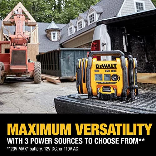 DEWALT 20V MAX Tire Inflator, Compact And Portable, Automatic Shut-Off, LED Light
