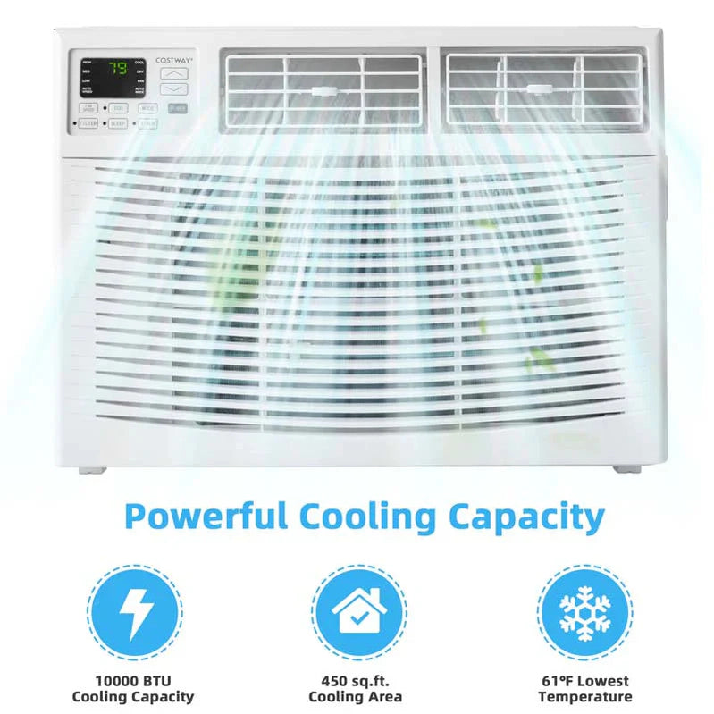 10000 Btu Quiet Window Air Conditioner With Remote Amp Eco Mode Energy Star Certified 3-in-1 Window Ac Unit With Dehumidifier