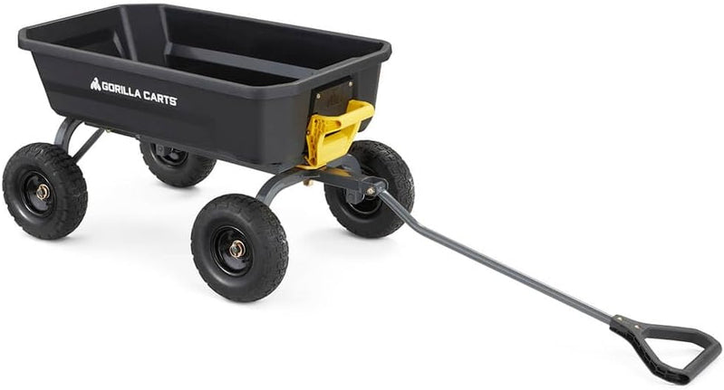 7GCG-NF Heavy-Duty Poly Dump Garden Cart With No-Flat Tires, 7 Cu. Ft., 1200-Pound Capacity, Black