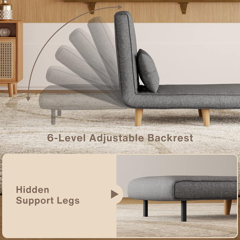 3-in-1 Sleeper Chair Bed Convertible Chair Bed Futon Sofa With Adjustable Backrest