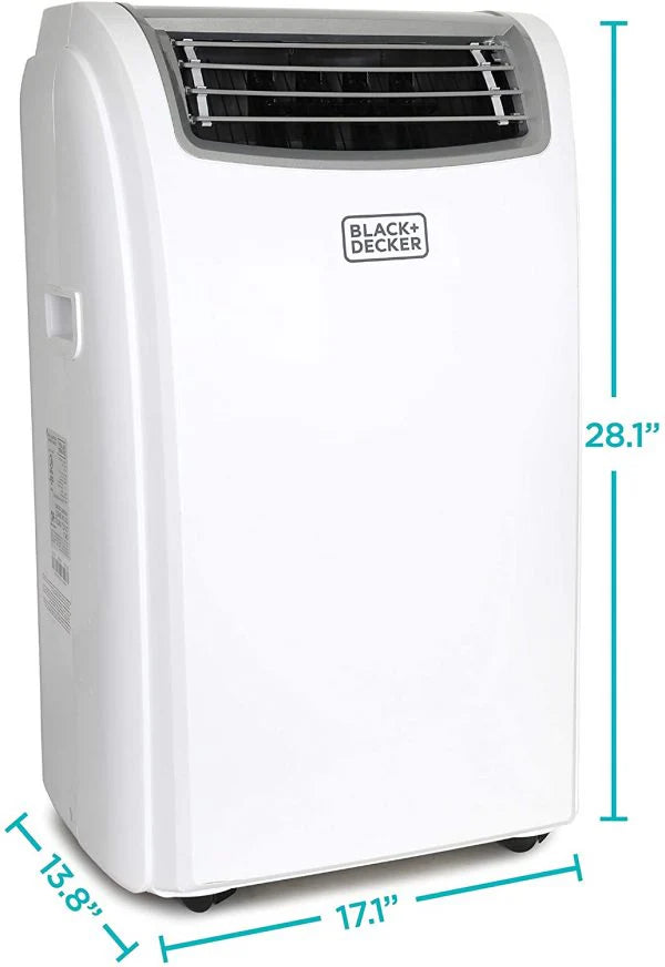 Black Plus Decker 14,000 BTU Portable Air Conditioner With Heat And Remote Control, White