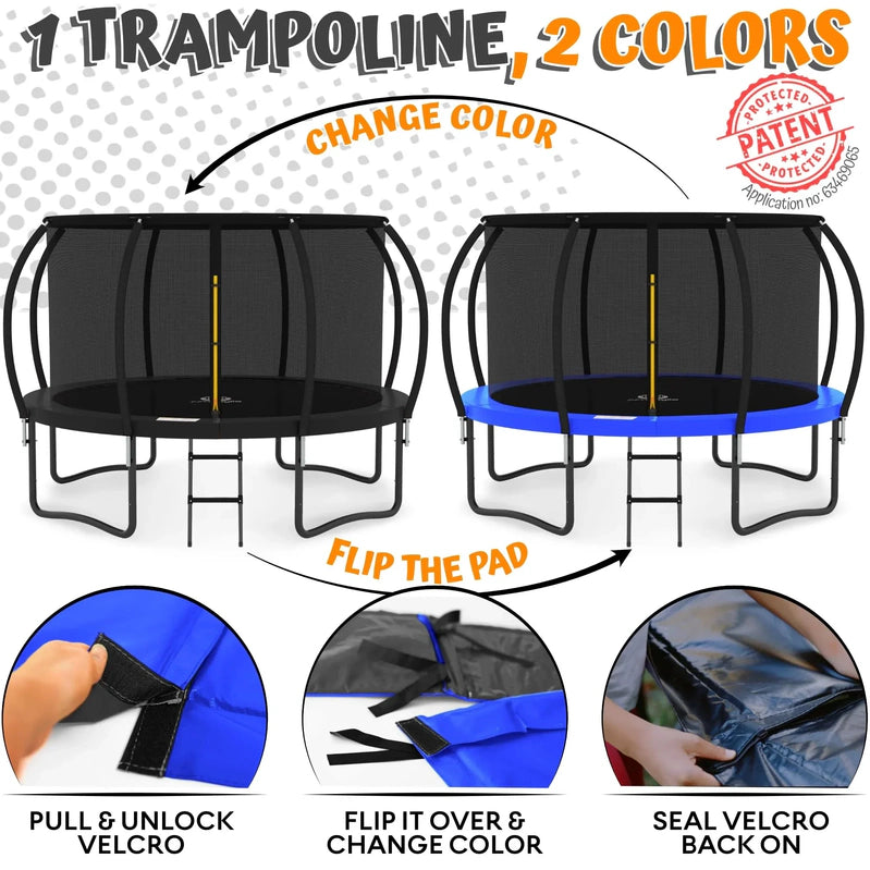 Jumpzylla 8 Ft. Trampoline Outdoor With Enclosure For Kids