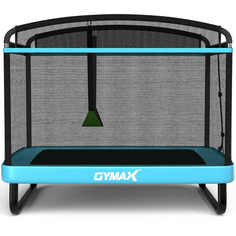 6 Ft. Kids Trampoline With Swing And Safety Fence, Astm Approved Toddler Rectangle Trampoline For 3-8 Year Old