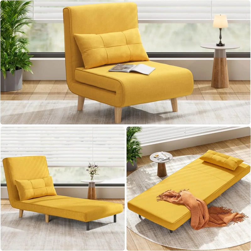 3-in-1 Sleeper Chair Bed Convertible Chair Bed Futon Sofa With Adjustable Backrest
