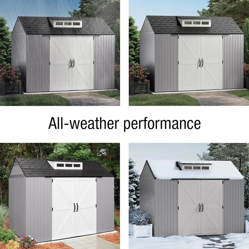 Rubbermaid Resin Outdoor Storage Shed With Floor