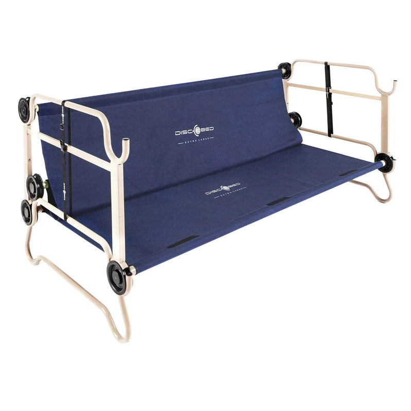 Disc-O-Bed XL Cam-O-Bunk Benchable Double Cot With Storage Organizers, Navy