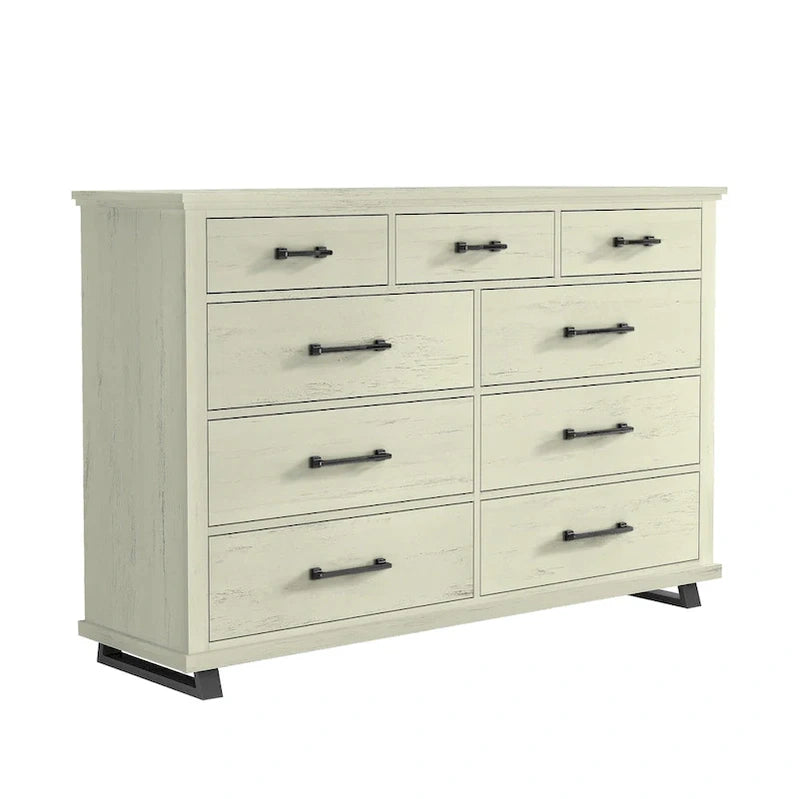 Farmhouse 4-Piece Bedroom Set, 2 Nightstand, 1 Chest And 1 Dresser