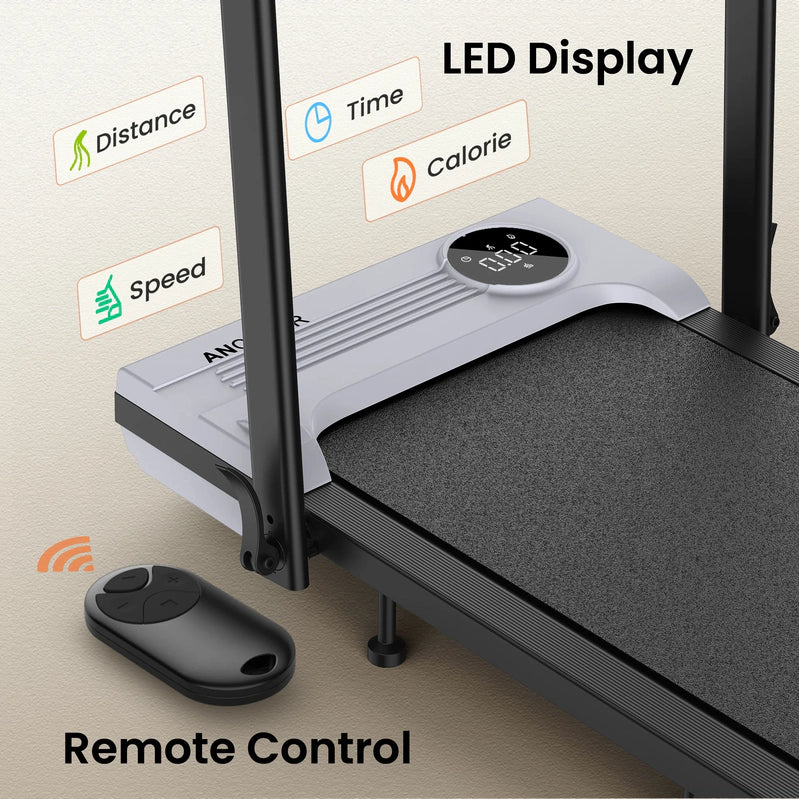Ancheer Portable Folding Walking Pad 300lb, 7.5 MPH Under Desk Treadmill With Remote Control And LED Display
