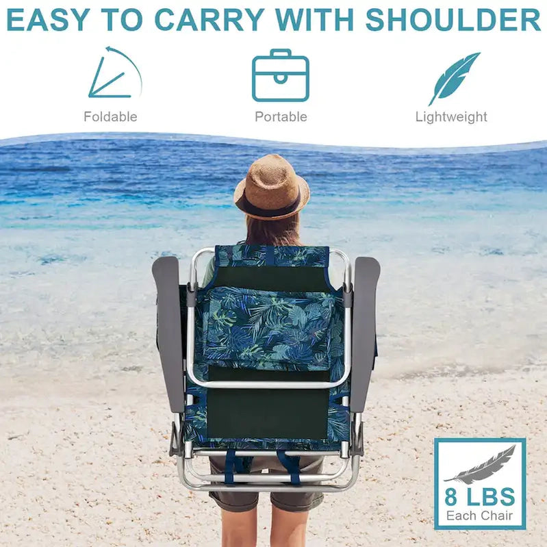 Costway 4-Pack Folding Backpack Beach Chair 5-Position Outdoor, See Details