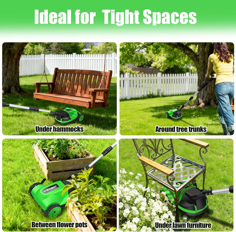 Cordless Lawn Mower, Electric Small Lawn Mower With 2 x 21V 4.0Ah Battery, Lightweight Mini Lawn Mower With Brushless Motor, 3 Cutting Heights