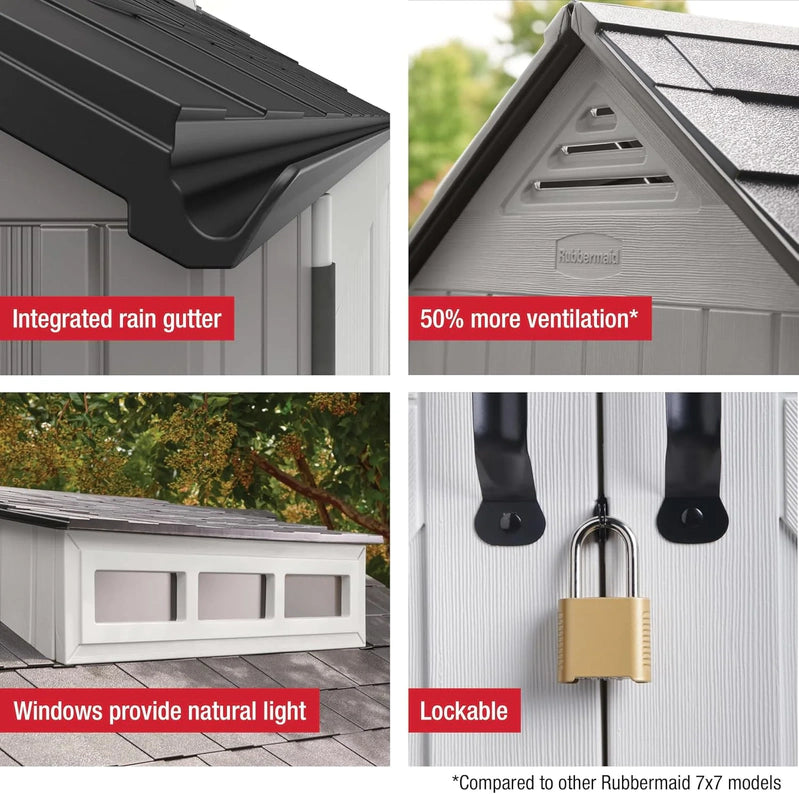 Rubbermaid Resin Outdoor Storage Shed With Floor