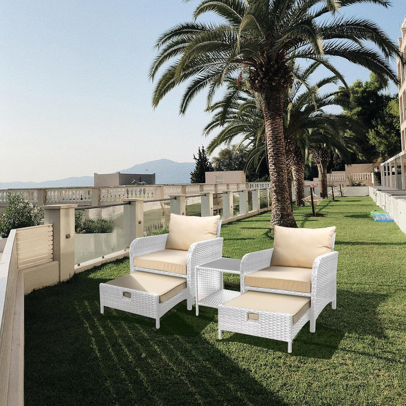 Leveleve Balcony Furniture 5 Piece Patio Conversation Set