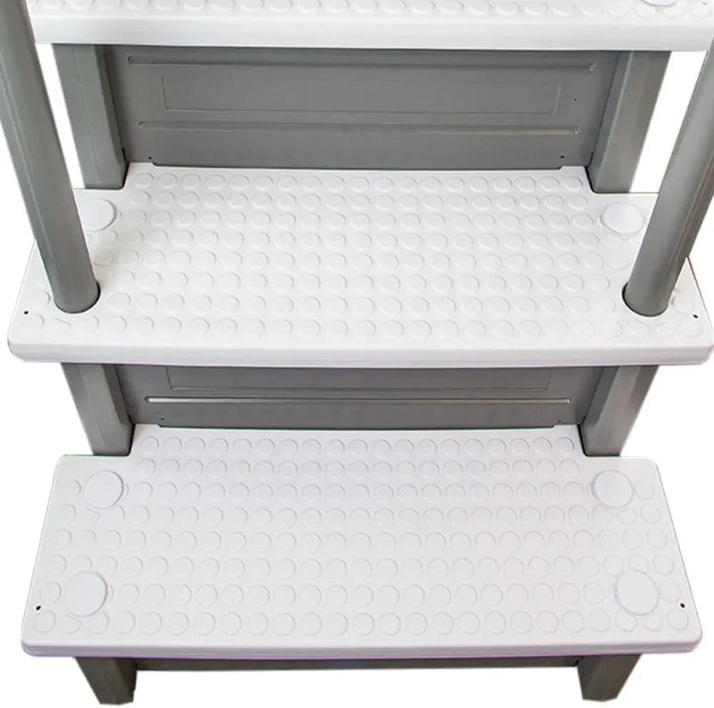 Select Anti-Slip in-Pool Steps, Gray, For Above Ground Swimming Pools, Can Mount To Decks 48 In. To 54 In. H, Safety Stairs Capacity Up To 300 Lbs