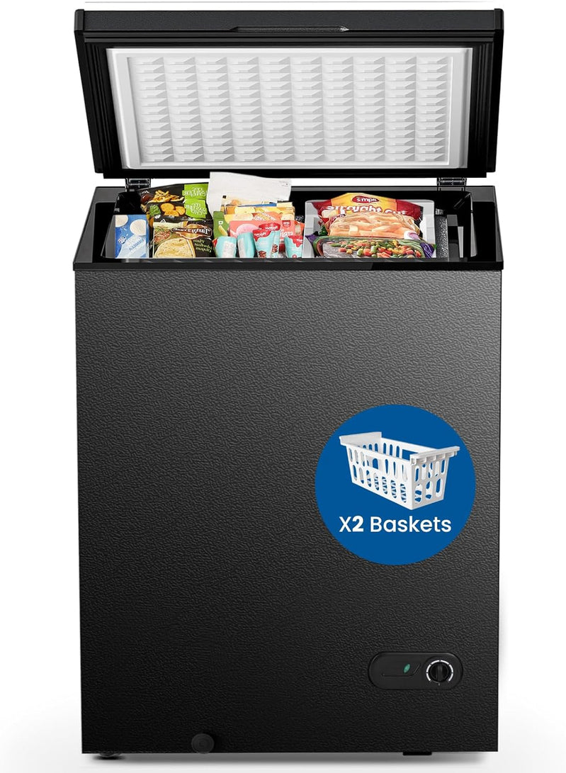 Chest Freezer 3.5 Cu. Ft. Compact Freezer Free Standing Top Open Door Deep Freezer