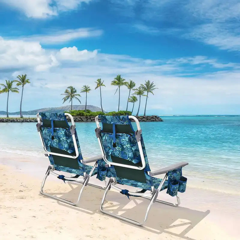 Costway 4-Pack Folding Backpack Beach Chair 5-Position Outdoor, See Details