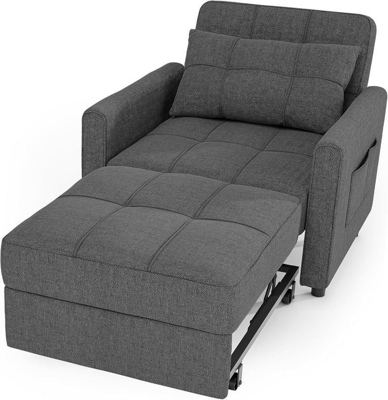 Sofa Bed Chair 3-in-1 Convertible Pullout Single Sleeper Chair Bed Spacious Multifunctional Sofa