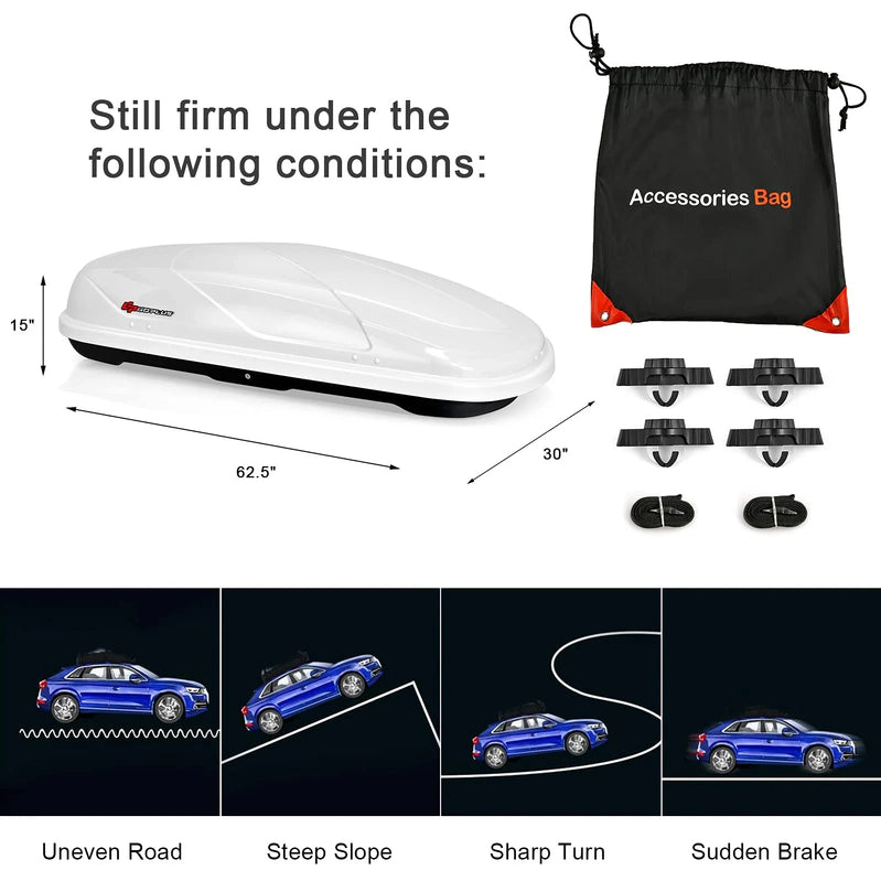 Cargo Box, Waterproof Rooftop Cargo Carrier, Heavy Duty Roof Storage Box
