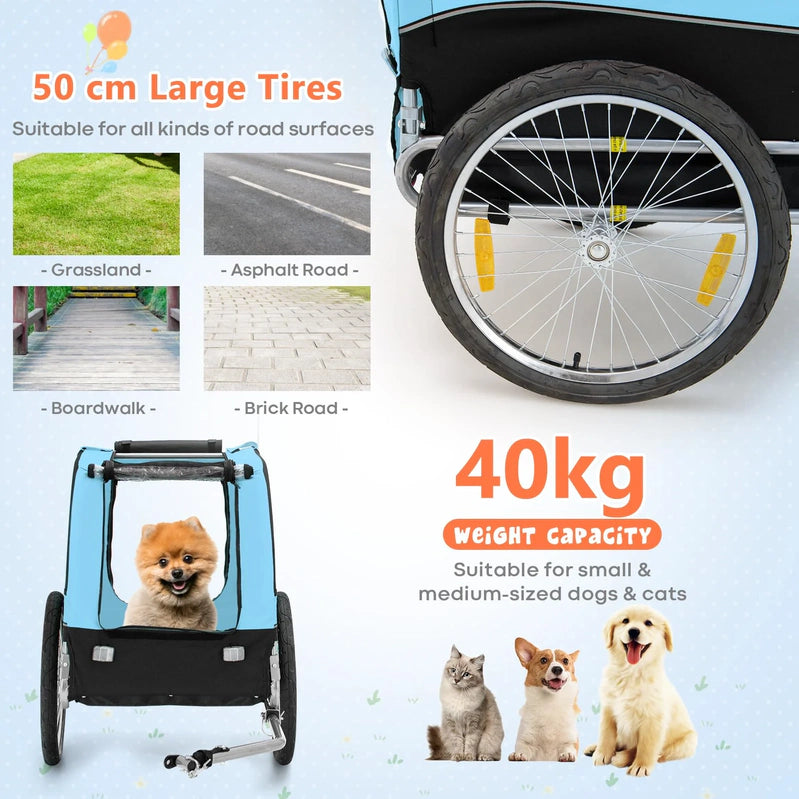 Pet Bike Trailer Holds 40kg Bicycle Trailer For Small And Medium-Sized Dogs