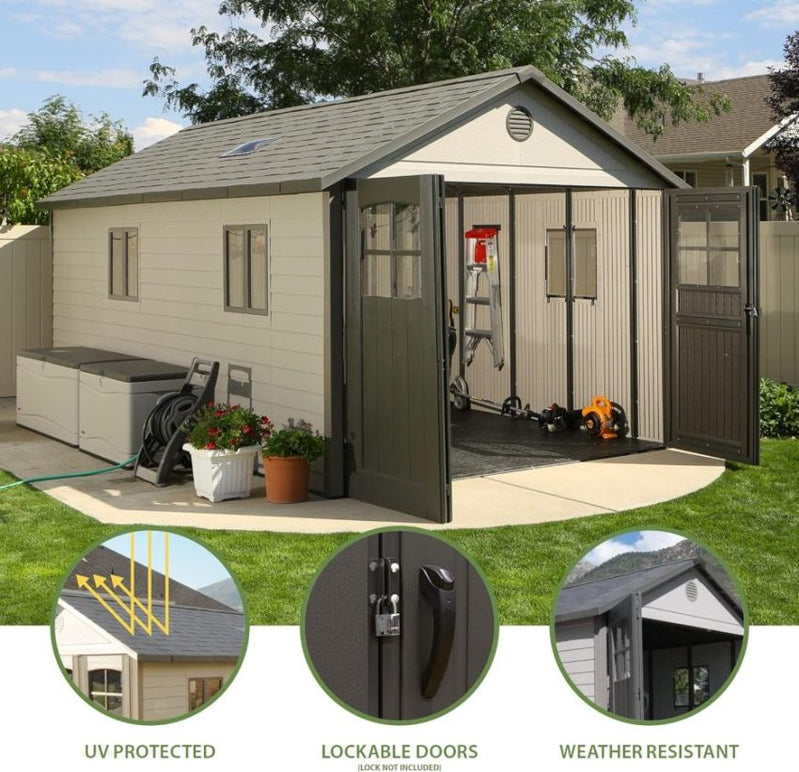 Lifespan 11 x 18.5 Ft. Outdoor Storage Shed, 11 x 18.5, Desert Sand