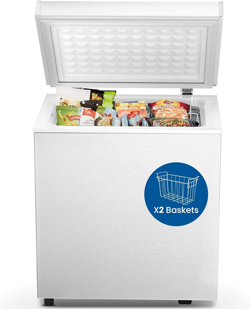 Chest Freezer 3.5 Cu. Ft. Compact Freezer Free Standing Top Open Door Deep Freezer